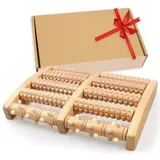 Fußmassageroller Holz, Massage Roller für Fußmassage Plantarfasziitis, Fussmassagegerät Entspannung Geschenke Massagegerät für Füße