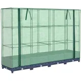 vidaXL Hochbeet mit Gewächshaus-Aufsatz Rattan-Optik Grau 160 x 123 x 40 cm