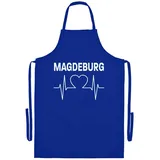 multifanshop Grillschürze - Magdeburg - Herzschlag - Druck weiß - Schürze