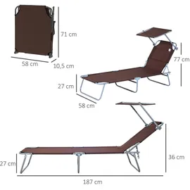 Outsunny Sonnenliege braun