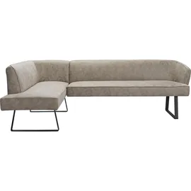 exxpo - sofa fashion Eckbank EXXPO - SOFA FASHION "Americano", braun (cappuccino), B:249cm H:83cm T:157cm, Sitzbänke, Eckbank, mit Keder und Metallfüßen, Bezug in verschiedenen Qualitäten, Topseller