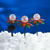 Buri Lichterkette Kunststoff, Metall 2x3er Set Solar mit Dämmerungssensor mehrfarbig
