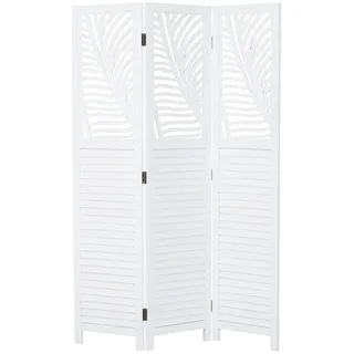 Homestyle4u Paravent Raumteiler Weiß Holz, 120x170x2 cm, Wohnzimmer, | Gr.: onesize