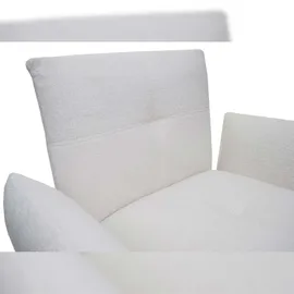 Mendler Lounge-Sessel HWC-K34, Cocktailsessel Sessel, Bouclé Stoff/Textil MVG-zertifiziert ~ weiß