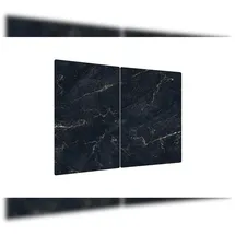 ALLboards Herdabdeckplatte Schneidebrett 2er Set 52x30 cm schwarz