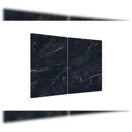 ALLboards Herdabdeckplatte Schneidebrett 2er Set 52x30 cm schwarz