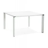 KADIMA DESIGN Quadratischer Besprechungstisch Holz Metall | Schreibtischbank für