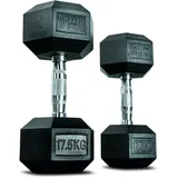 Matchu Sports Hexagon Hantelset Kurzhanteln 17,5 kg schwarz