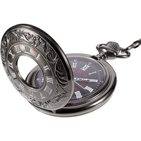 YKKJ Taschenuhr,Vintage Römische Ziffern Skala Quarz Taschenuhr Unisex Anhänger Uhr mit Kette