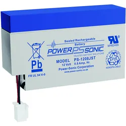 Powersonic PS 1208 AMP 12V 0,8Ah Blei-Vlies Akku AGM mit AMP-Stecker
