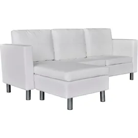 vidaXL Modulsofa 3-Sitzer Kunstleder Weiß