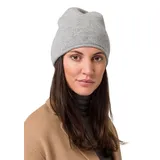 Style & Republic Beanie aus Kaschmir, Mütze aus 100% Kaschmir, Einheitsgröße mit 50cm Bundumfang, Unisex (Light Grey Melange)... - Einheitsgröße-S