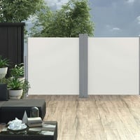 vidaXL Ausziehbare Seitenmarkise 120 x 600 cm cremeweiß