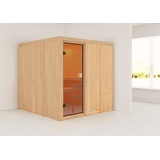 KARIBU Sauna »"Ouno" mit bronzierter Tür naturbelassen«, beige
