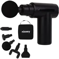 Niceey Mini Massagepistole - mit Rotationsköpfen und Infrarot Therapie- Schwarz
