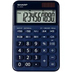 Sharp Tischrechner SH-ELM335BBL, blau 10-stelliges Display, 3-Tasten