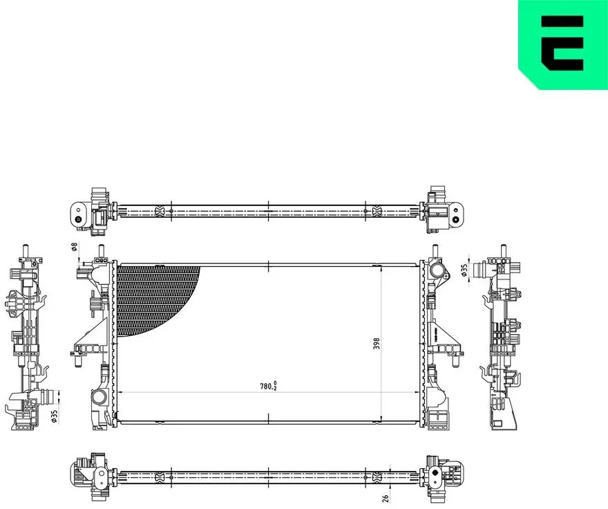 ERA Kühler, Motorkühlung 673018 für Fiat Peugeot