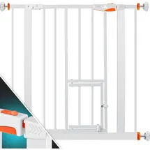 Kesser Kidiz® Türschutzgitter Absperrgitter Treppengitter Kindergitter Mit Türe Für Hunde Und Katzen Haustier Ohne Bohren Erweiterbar Kombinierbar Orange / 102-115 Cm