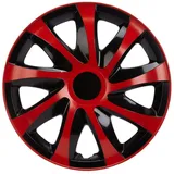 NRM KO238 Radzierblende Draco CS, Schwarz/Rot, 14 Zoll, 4er Set