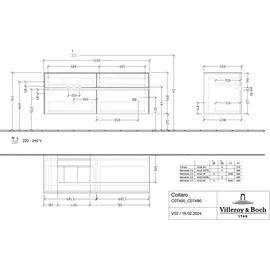 Villeroy & Boch Collaro C07400 1400x548x500mm 4 Ausz. WT li Volcano Black