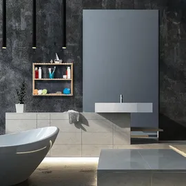 Relaxdays Wandregal 50 x 60 x 15 cm Natur