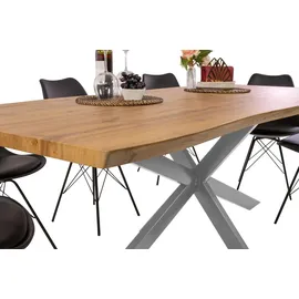 möbelliebling JOSY 240 x 77 x 100 cm Wildeiche grau/silber