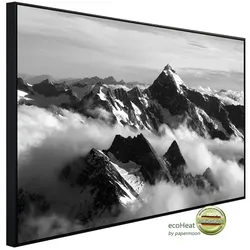 papermoon Infrarotheizung »EcoHeat - Gebirge Schwarz + Weiss«, Matt-Effekt - bunt