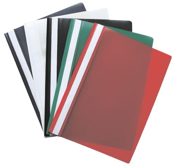 25x Schnellhefter A4, Fassungsvermögen 200 Blatt, 5 Farben (je 5 Stück pro Farbe transparent, OTTO Office, 23x31 cm