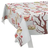 ANRO Wachstuchtischdecke abwaschbar Eulen 240 x 140 cm Bunt