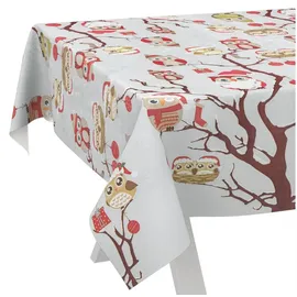ANRO Wachstuchtischdecke abwaschbar Eulen 240 x 140 cm Bunt