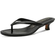 Marco Tozzi Damen Pantolette Leder weiches Feel Me Fußbett Lederweiches Innenfutter Queensize, schwarz (Black), 40 EU - 40 EU