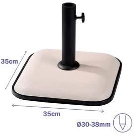 marbueno summer Sonnenschirm-Basis Beton 35 x 35 x 5,2 cm Weiß