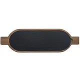 hausleben Servierbrett Holz mit Schieferplatte 50x15cm – Käseplatte, Tapas Brett, Schneidebrett, Antipasti Platte – Akazienholz & Schiefer – Schneidebrett rustikal, Frühstücksbrett, Servierplatte