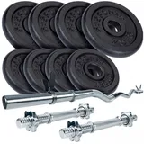 ScSPORTS® Hantel-Set Hanteln Set Kurzhanteln SZ Stange Curlstange Gewichtsset schwarz