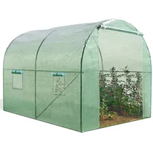IDMarket Roma Tunnelgewächshaus Alu Grün HKP 6 mm 6 m2
