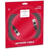 Speedlink Basic CAT 5e Netzwerk-Kabel STP 3m LAN-Kabel, RJ45, (3 cm), Rundkabel schwarz
