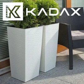 Kadax Blumentopf Set, Blumenkübel aus Kunststoff, "Tuluza", Innen- und Außenbereich, Weiß, 3er Set XXL – Weiß