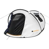 Deryan Luxe Dome - Reisezelt - Pop-Up - Aufbau in 2 Sekunden - Anti UV - geeignet für 2 Personen - Silber/Schwarz - Creme