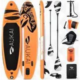 Stand Up Paddle Board "AUKAI Pro Ocean" mit Kajak-Sitz orange