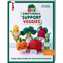 Emotional Support Veggies. Kleine Häkelfiguren mit positiven Botschaften