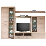 HBZ-Meble Wohnwand Can Can 5 Anbauwand, Holzdekor, Sonoma, (B/H/T) 284 x 195 x 45 cm