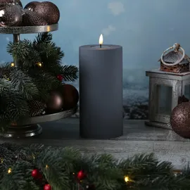 Deluxe Homeart MIA Stumpenkerze 20 cm grau
