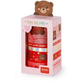 Legami 5er Set Papierklebebänder Teddy Bear 5 m