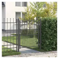 vidaXL Gartentor 150 x 100 cm Grau/Stahl