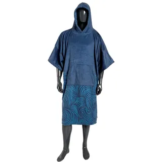 MDNS Change Robe Surf Poncho Unisize Navy Swirl Schnelltrocknend Surf