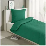 Traumschlaf Bettwäsche Pure in dunkelgrün | 2x 80x80 cm)