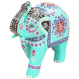 Marrakesch Orient & Mediterran Interior Deko-Elefant Laksha 19 cm Blau