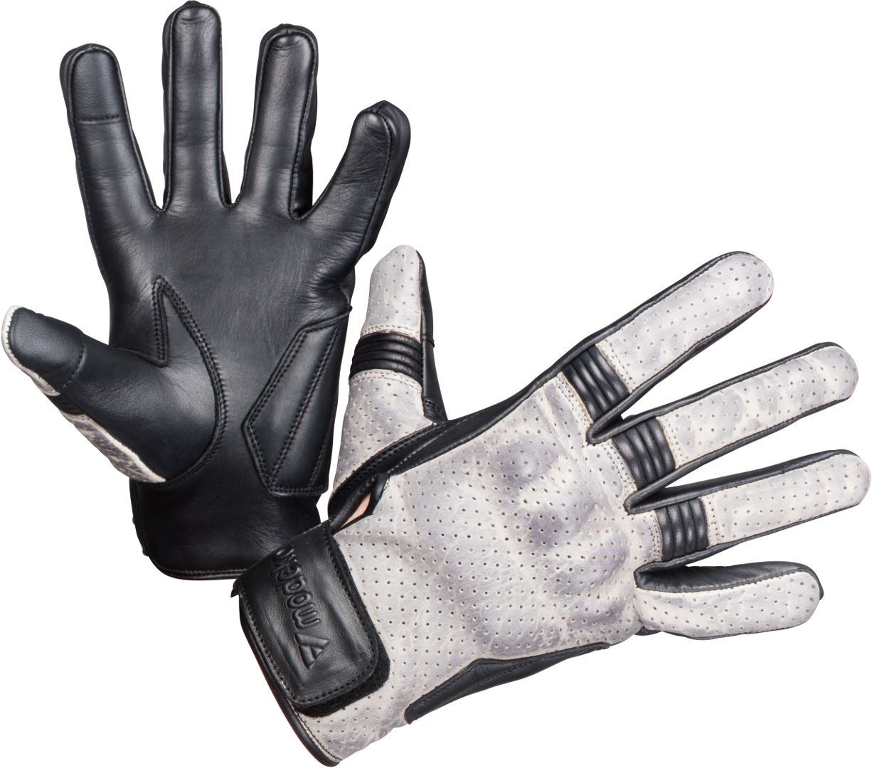 Modeka Hot Two De Handschoenen van de motorfiets, zwart-grijs, M L