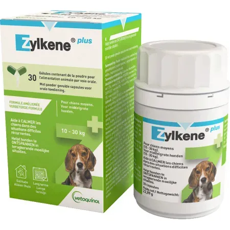 Zylkene Plus Mittelgroße Hunde 225mg 10-30kg 30 Kapseln