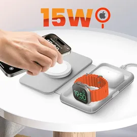 Xtorm Faltbares 3in1 Wireless Reiseladegerät 15W Qi grau